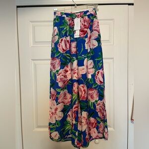 Sadie & Sage Blue and Pink Floral Flowy Pants